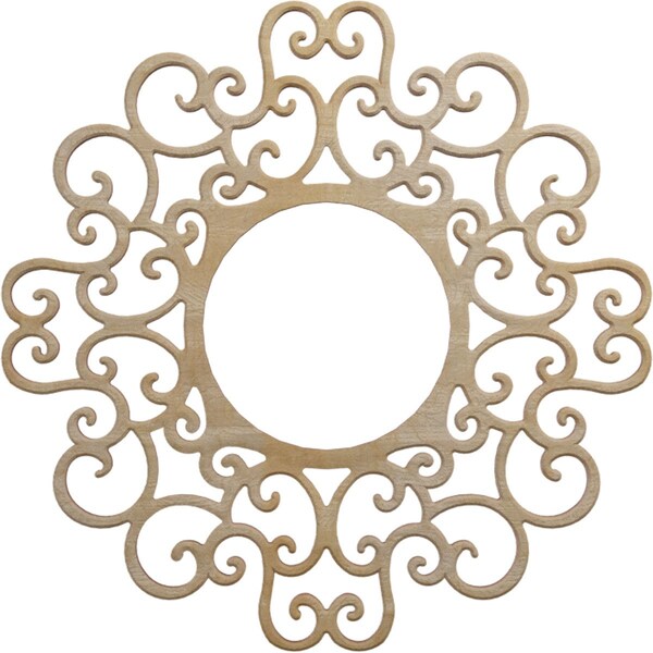 Ekena Millwork Reims Wood Fretwork Pierced Ceiling Medallion, Hickory, 16"OD x 6 1/8"ID x 1/4"T CMWP16X16X0250REHI - main